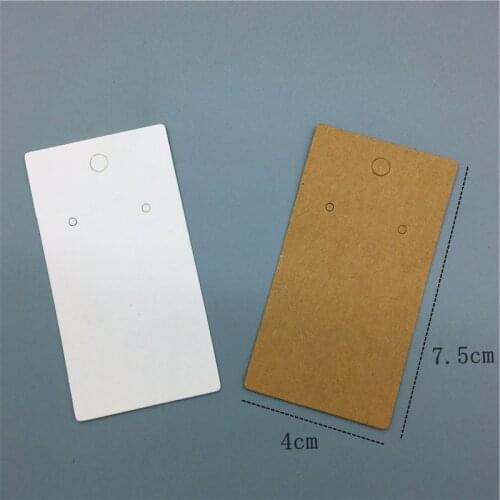 50pcs 7.5x4cm Kraft Earrings Display Holder Paper Card For DIY Ear Studs Jewelry Display Card Tools