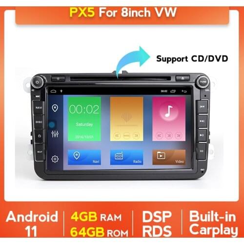 8inch Android 11 DSP 4G+64G Car Radio Stereo Receiver For VW/Seat/Skoda/Passat B5 b6 /Golf/Polo GPS Audio MP5 Multimedia Player