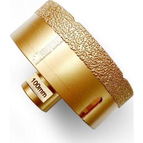 SHDIATOOL Diameter 100mm Vacuum brazed diamond drilling core bits with 15MM Diamond height hole saw M14 connection Drill bits