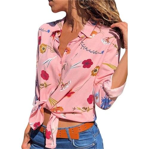 Flower Printed Blouse Womens Tops And Blouses Women Long Sleeve Shirt Chiffon Button Breathable Blouse Blusas Mujer De Moda 2021