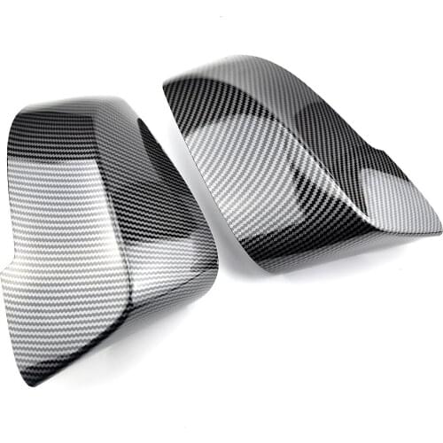 Rearview Mirror Covers for Bmw 5 Series F10 F11 Lci 2014-2017 Caps Replacement Side Rear-View Carbon Fiber Gloss Black