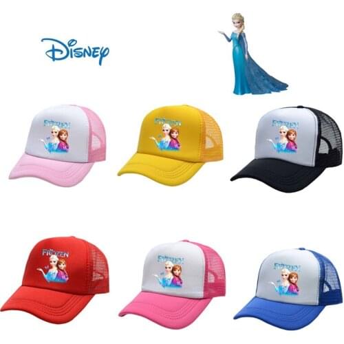 Disney Frozen Childrens Mesh Hat Fairy Princess Pattern Cap Four Seasons Essential Sunshade Big Childrens Adjustable Hat