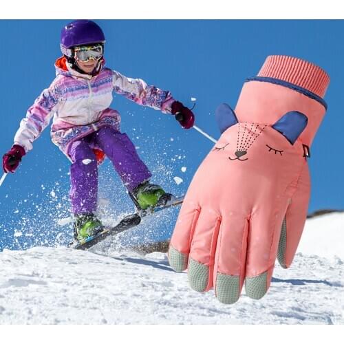 Children Snowboarding-Gloves Winter Gloves for Kids Boys Girls Cycling Skiing Warm Sports Kids Winter Waterproof Snow Mittens
