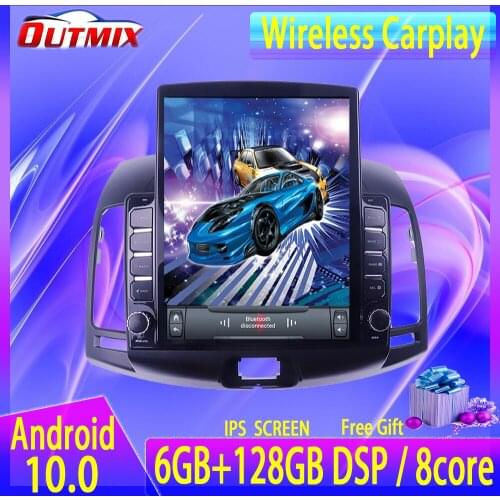 For Hyundai Elantra 2008-2010 Tesla Style 6+128G Android 10 GPS IPS Car Multimedia Tesla Player Headunit Audio Radio Navigation