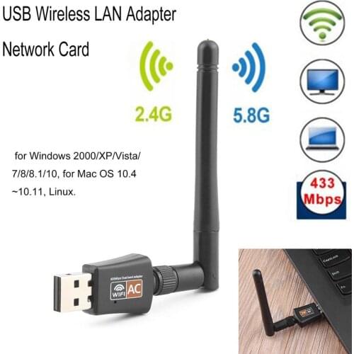 Dual-band wireless network card 600m 2.4g/5.8g wireless wifi receiver transmitter free drive wireless network card