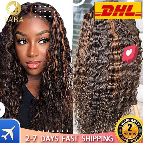 QINGSI Highlight Honey Blonde Human Hair 13 x 4 Lace Front Wigs Hairline with Baby Hair Water Wave Brazilian New Hair Wig
