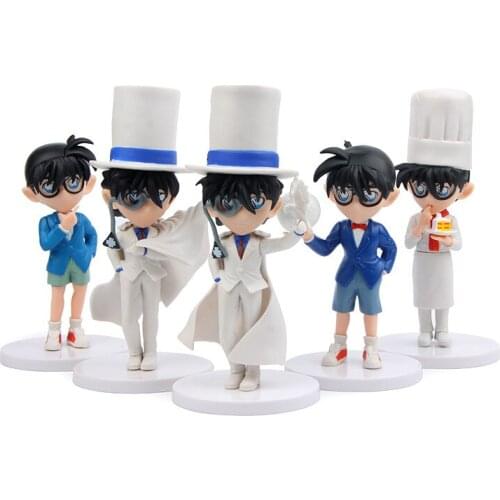 5pcs/lot Detective Conan Kiddo Figurine Cartoon Collection PVC Action Figure Model Toys Doll Free Shipping