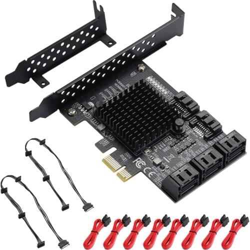 8 Ports Pcie SATA Card, Pcie X1 Non Raid Controller Card For SATA III 6G Hard Drives