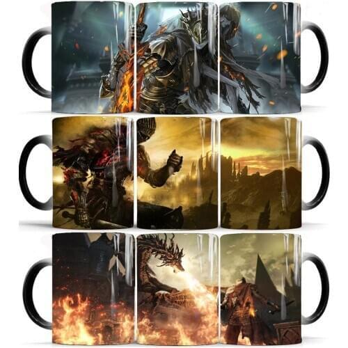 Dark Souls Ceramic Coffee Mug 350ml Color Changed Travel Tea Cups Boy Friends Game Birthday Gift Mugs Cups