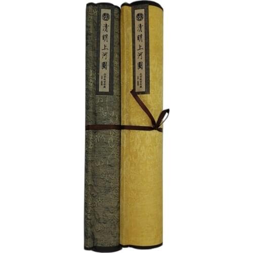 Chinese Calligraphy Long Qing Ming Shang He Tu Copy Of Famous Painting Panoramic Painting Scroll Decoration