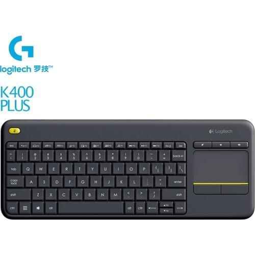 Logitech K400 PLUS Wireless Touch Keyboard With Touchpad 2.4Ghz Unifying Receiver Wireless Keypad For PC Laptop Android Smart TV