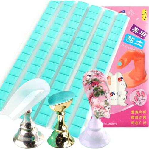 Nails Adhesive Glue Clay For FixingDisplay False Nails Tips Removable Reusable Holder Manicure Nails Art Practice Tool GL1783-1