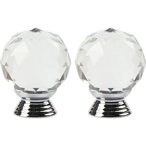 30mm Crystal Handle Diamond Transparent Glass Knobs Drawer Pull Cabinet Door Wardrobe Hardware Furniture Accessories