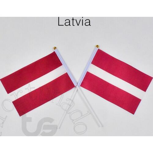 Latvia 14*21cm 10pieces flag Banner Hand waving Flag Latvia National Flag for meet,Parade,party.Hanging,decoration