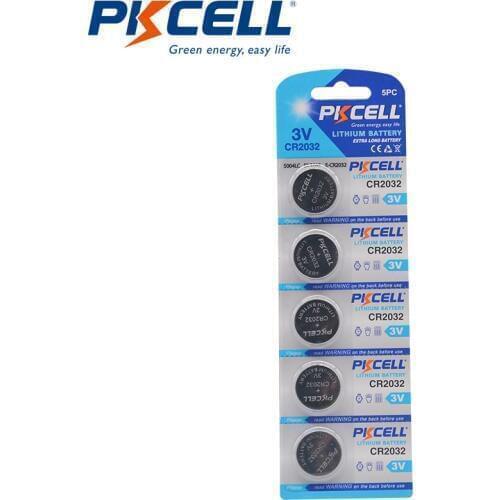 5Pcs PKCELL CR2032 3V Lithium Button Battery BR2032 DL2032 ECR2032 CR 2032 Lithium Batteries