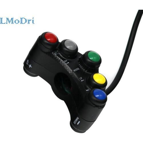 LMoDri 7 Function Buttons Motorcycle Switch 7/8" 22mm Handlebar Switches Headlight Hazard Brake Fog Lights ON-OFF ATV Scooter