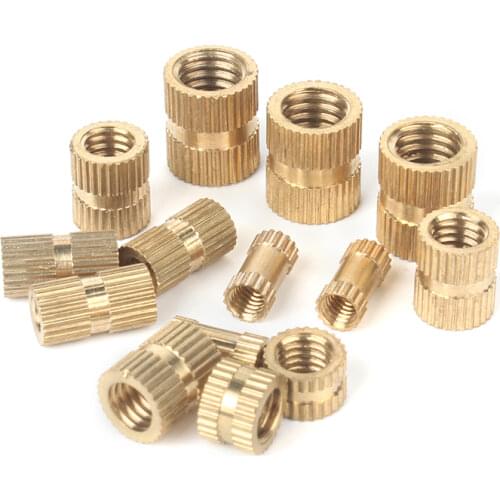 100pcs/20pcs M1.4 M2 M2.5 M3 M4 M5 M6 M8 Brass Insert Nuts Copper Injection Molding Brass Knurled Thread Inserts Nuts