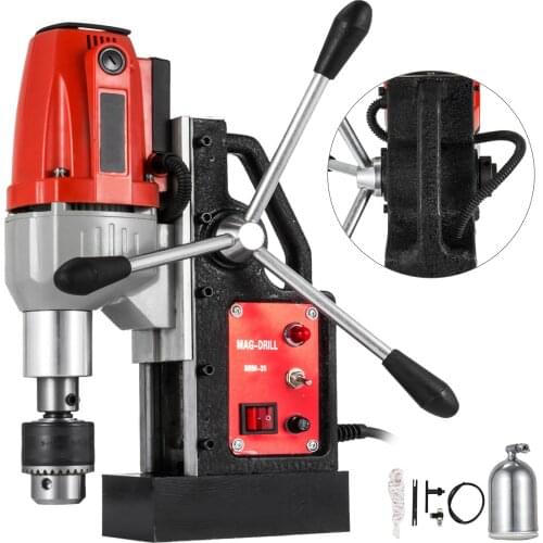 VEVOR 980W Magnetic Drill Press Machine with 1-1/3 Inch (35mm) Boring Diameter 2700 LBS 680RPM Magnetic Drilling System