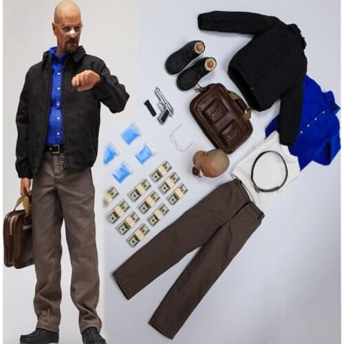 MAT001 1/6 Heisenberg White Head Sculpt Clothes Set Mars Toys Fit 12'' MX02 Action Figure Body