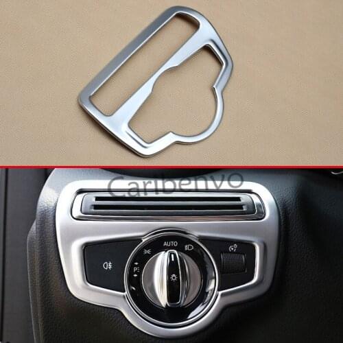 Car Interior Head Fog Lamp Light Switch Button Matte Trims Cover For Mercedes-Benz GLC C-Class X253 C253 W205 C205 C205 A205