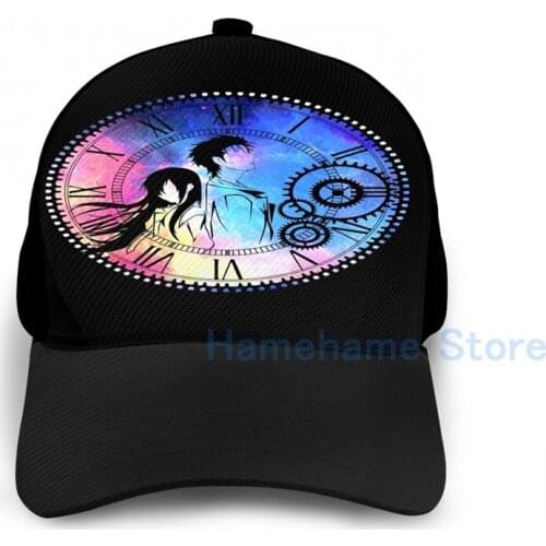 Fashion Steins;Gate Loving mix colors Basketball Cap men women Graphic print black Unisex adult hat