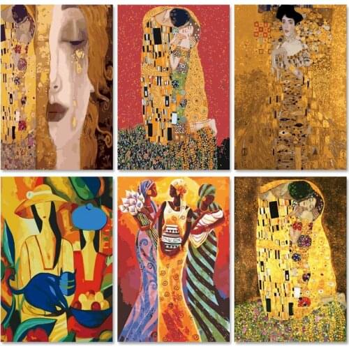 Gatyztory 60x75cm Painting By Numbers Abstract Figure Acrylic Paints Handpainted Kits Canvas Drawing Unique Gift Home Wall Decor