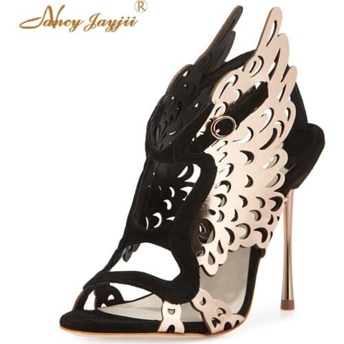 Nancyjayjii Black&White Genuine Leather Round Toe High Heels Pumps Shoes For Woman Party,Metal Sandals Zapatos Large Size 4-16
