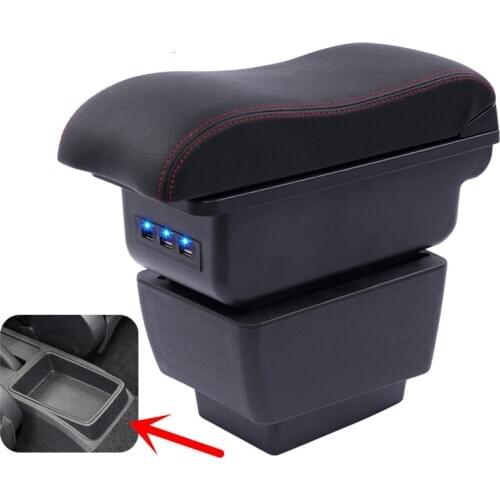 For New Fabia armrest box central Store content Storage skoda Fabia 3 armrest box with cup holder ashtray USB 2015-2017