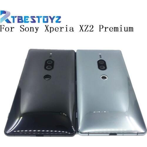 Original For Sony Xperia XZ2 Premium XZ2P Back Battery Glass Cover Rear Door Housing Case With Camera Lens And Logo+Side key
