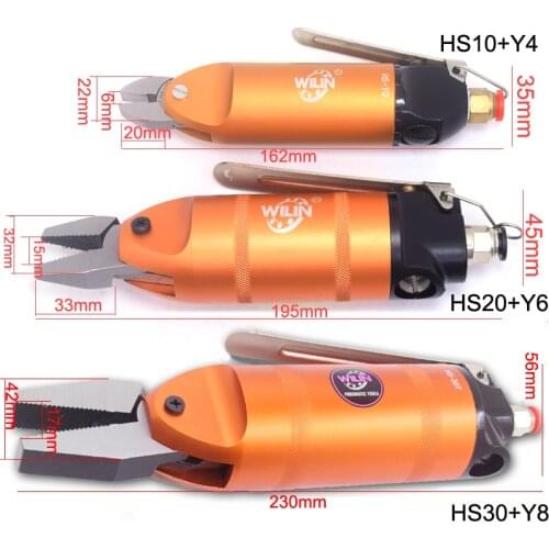 HS30 Air Pneumatic Crimper Pliers for Copper Tubes Beads Locks Micro Rings Links Beads Crimping Tool Y8 Teeth blades