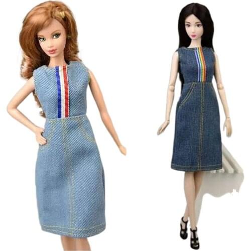 Casual Wear Jeans Dress for Barbie Doll Clothes Outfit 11.5" Dolls Accessories Kids 1/6 BJD Dollhouse Cosplay DIY Toy Girl Gifts
