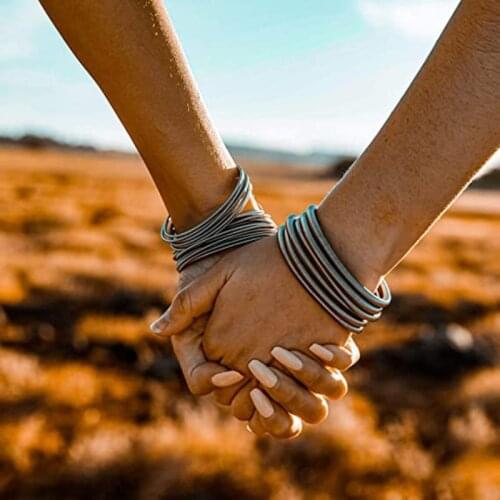 Spring Steel wire bracelet Stackable Guitar String Stacked wristband Hand ring handrim Circle bangle wristlet circlet women men