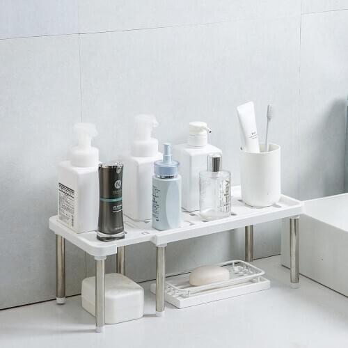 35-47CM Retractable Kitchen Spice Holder Racks Home Seasoning Storage Rack Stainless Steel Countertop Finishing Rack