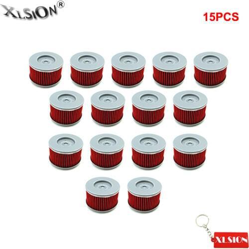 XLSION Aftermarket 15pcs Oil Filters For Honda Fourtrax Rubicon TRX500 SXS500M2 Pioneer TRX400X ATC350X Foreman TRX350TE Rancher