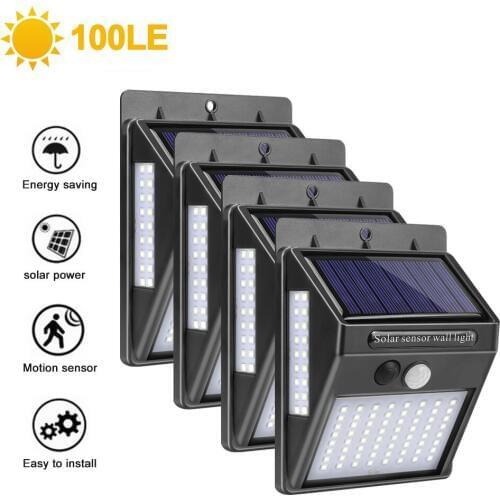 1-4pcs luz Solar Light Solar Lamp 3 side lighting scope Powered Waterproof Motion Sensor Street Light Garden yard Decoration