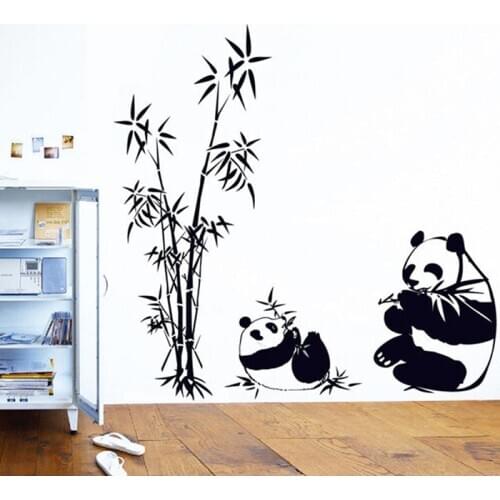 2019 DIY Wall Sticker Bamboo Panda Wall Stickers For Kids Rooms Wall Art Home Decor Adesivo De Parede Waterproof Decoration