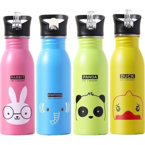 500ml Lovely Cartoon Sports Water Bottles Aluminum Riding Hiking Travel Child School Creative Vacuum Quality Bottle For Kids 4