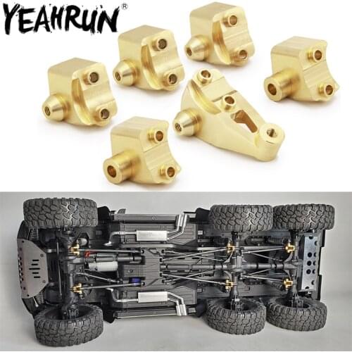 6PCS/Set Heavy Duty Brass Front Rear Axle Lower Shock Mount for 1:10 RC Crawler TRX-6 RC Car Accessories