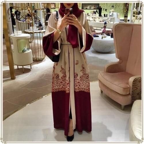 Dubai Arab Muslim Hijab Dress Women Sash Turkey Kaftan Open Abaya Islamic Clothing Musulman Caftan Long Robe Kimono Jubah Abayas