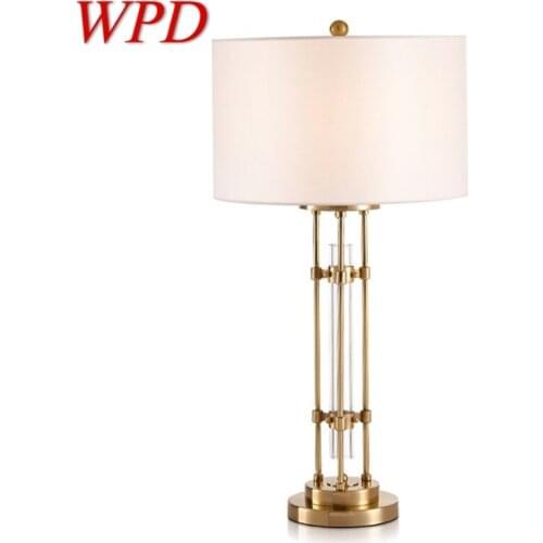 WPD White Table Lamp Contemporary LED Decorative Desk Lighting for Home Living Room