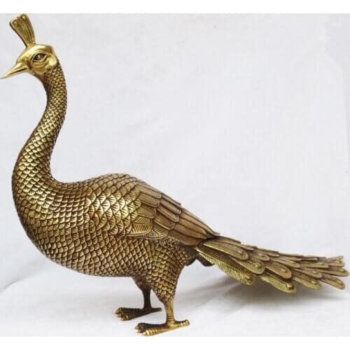 A large copper bronze Shui peacock king of birds peacock Daming Wang Home Furnishing craft supplies