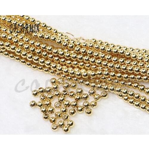 3 strands about golden plated beads 3mm accessories beads jewelry finding 5124