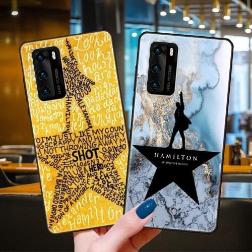 Phone Case For Huawei P40 P30 P10 P20 Lite P Smart Z 2019 Pro Black Cover Back Luxury Waterproof Trend Hamilton Musical Lyrics
