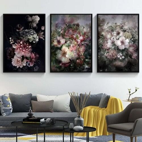 CHENISTORY 3pcs Paint By Number Peony Drawing On Canvas Flower DIY Picture By Number Scenery Kit HandPainted Painting Home Decor