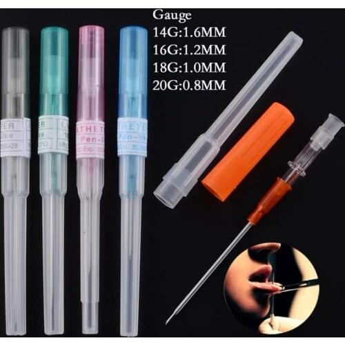 1PC Sterilized Catheter Piercing Needles Ear Nose Lip Navel Piercing Needle Kit Professional Tattoo Ear Lip Belly Piercing Tool