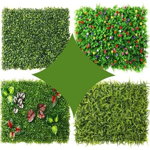 16x24inch Plant Wall Garden Fence Artificial Hedge Privacy Fence Wall Plastic Fake Grass Plants Coffee Shop Resturant Home Decor