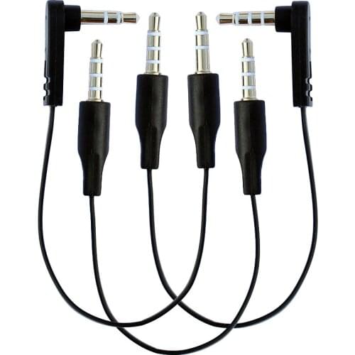 15cm 90 degree elbow angled 3.5mm male to male car AUX audio cable flat shape short cable