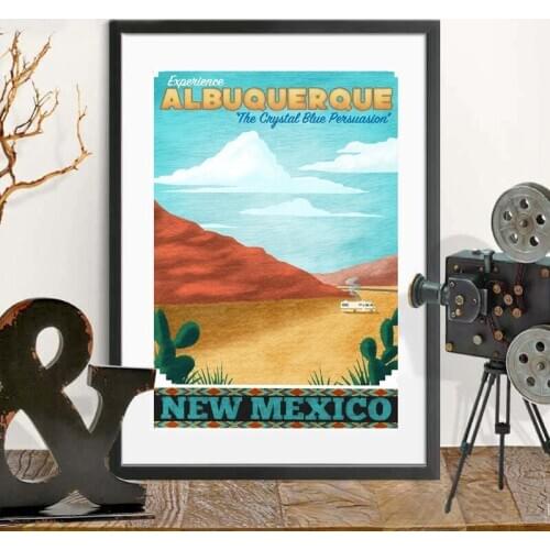 Breaking Bad Print Classic TV Show Poster Mexico Albuquerue Travel Picture Canvas Painting for Living Room Home Decor
