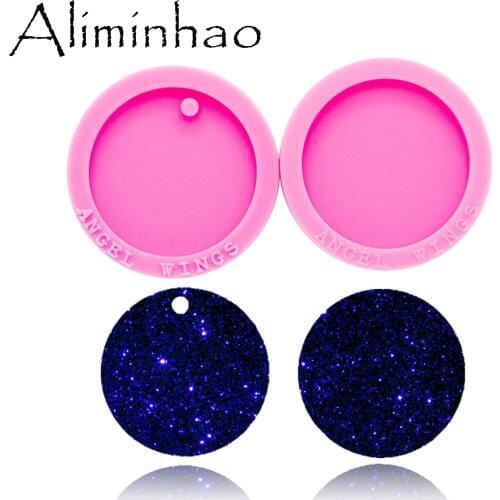 DY0260 Shiny 1.5 inch circle round Keychain mold Silicone Molds DIY epoxy silicon Resin Crafting molds to go onto phone socket