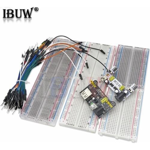 1PCS MB-102 MB102 Breadboard 830 / 400 Point Solderless PCB Bread Board transparent Test Develop DIY Black White For Arduino